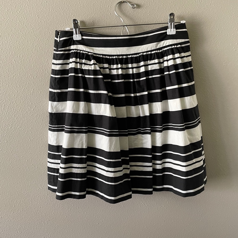 White and black striped skirt